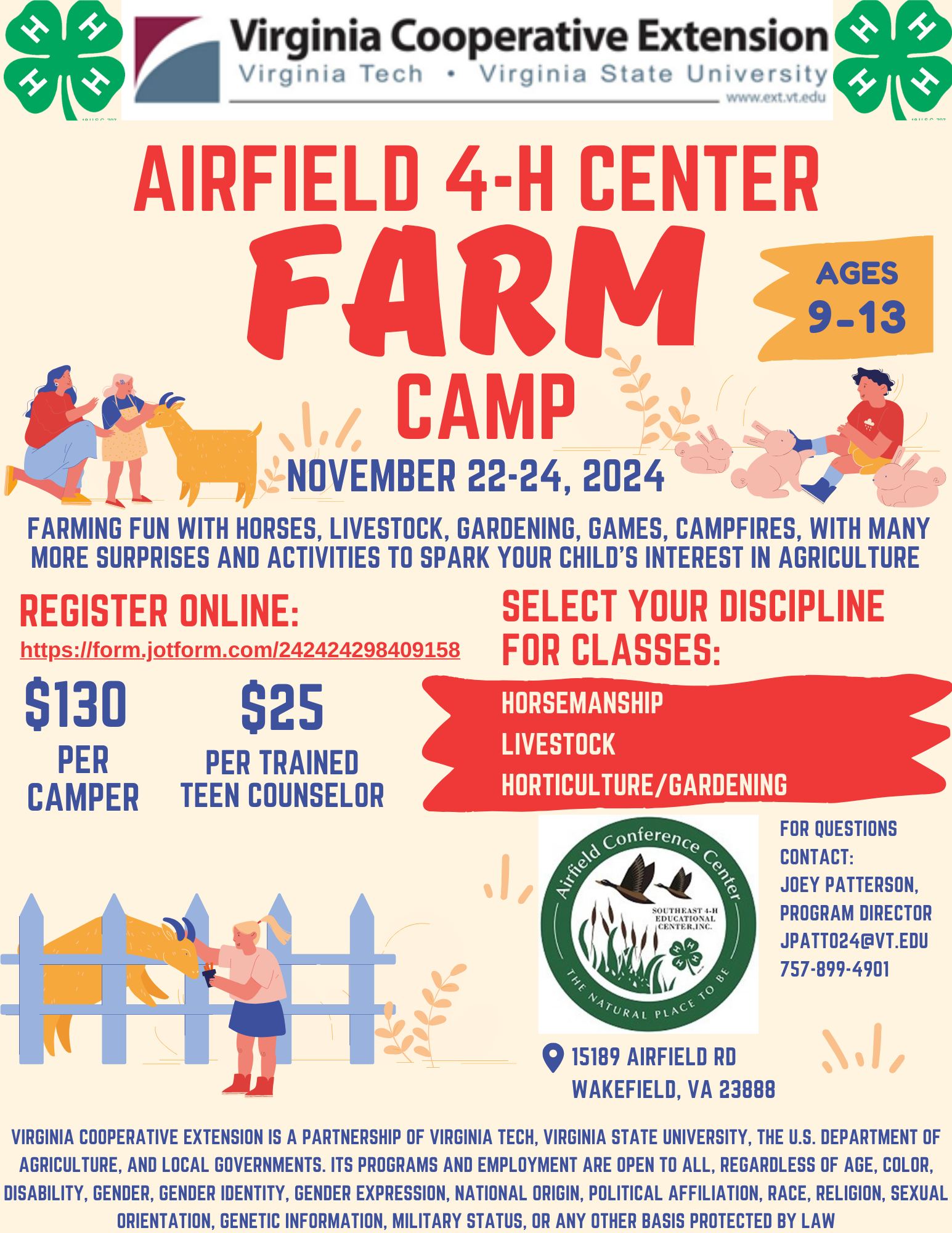 Airfield 4h Farm Camp agriculture camps kids education recreation outdoor